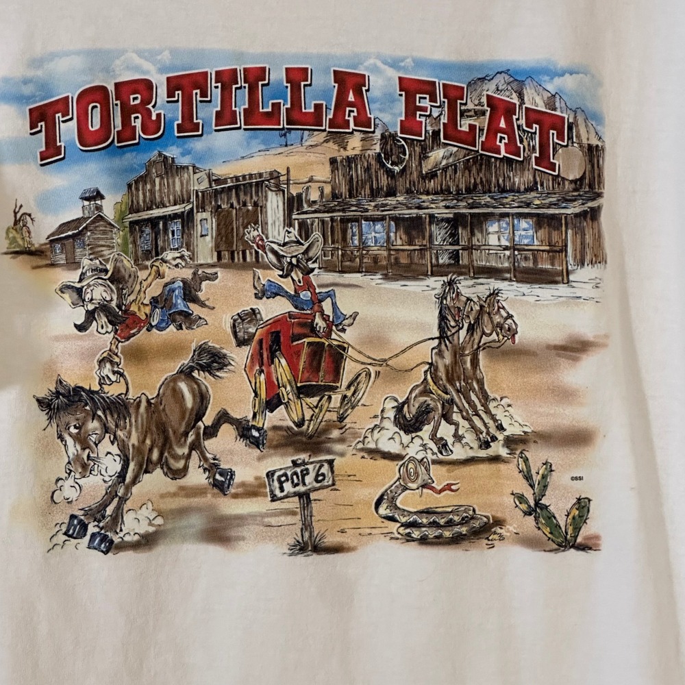 Tortilla Flat Arizona T-Shirt Mens XL White Fruit of the Loom Heavy Cotton Tee